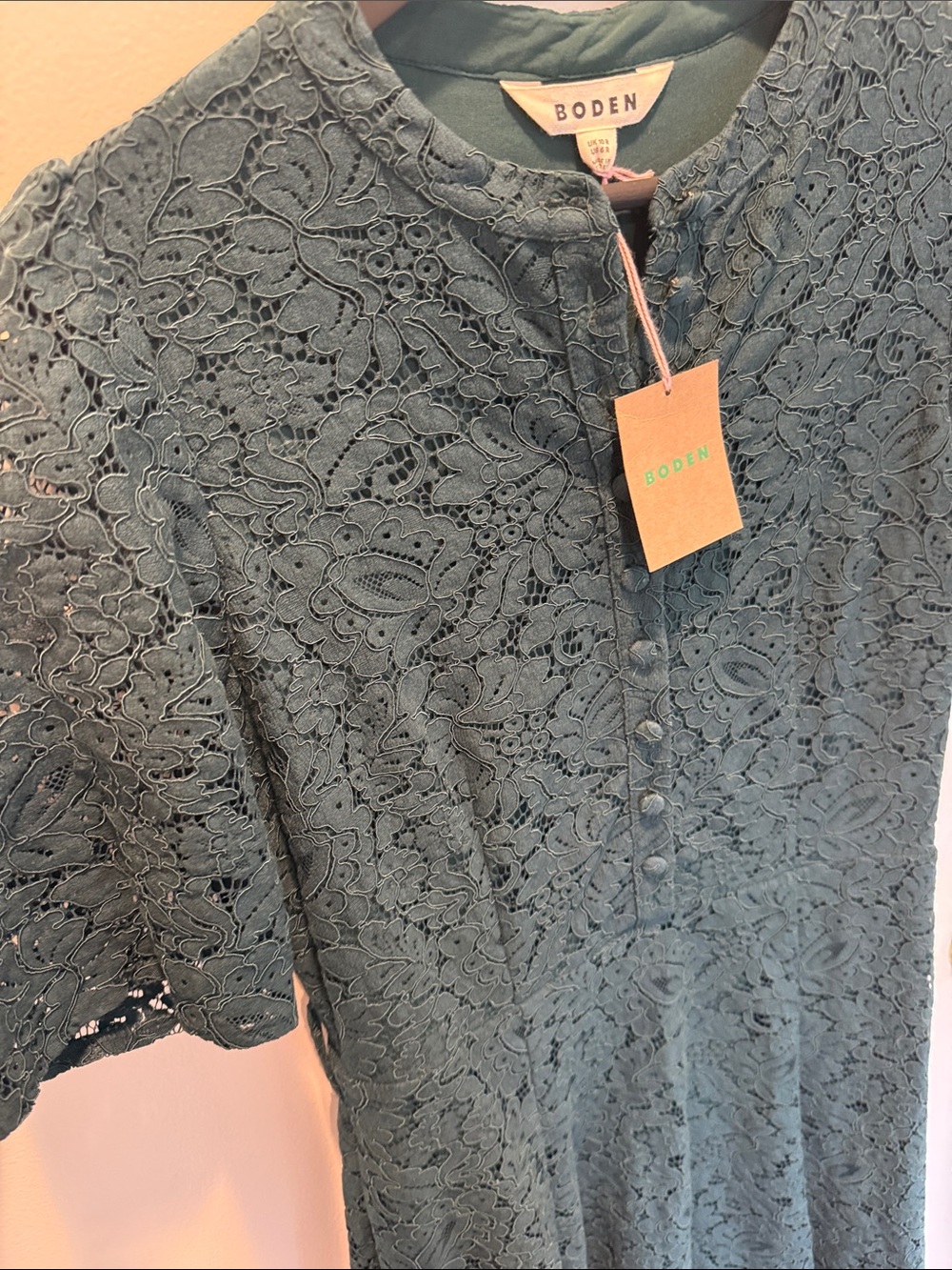 Boden Forest Green Lace Midi Dress - Picture 3 of 6